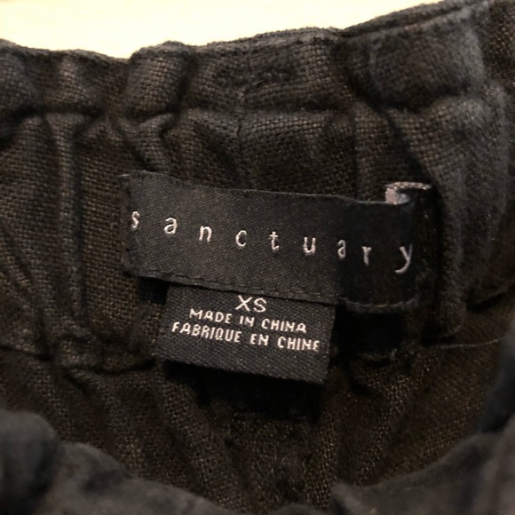 Sanctuary Paperbag Black Linen Shorts - XS - Picture 3 of 7